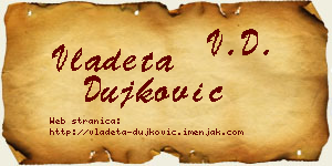 Vladeta Dujković vizit kartica